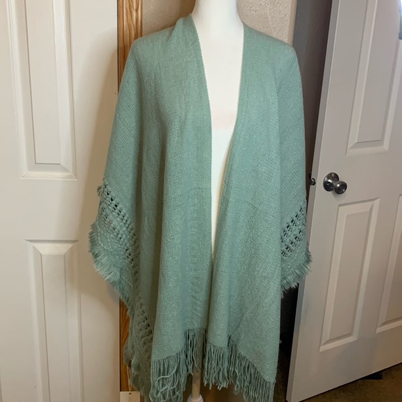 Styline Accessories - Boho Ruana Sea Green Poncho NWT